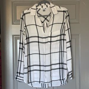 Button up flannel blouse.